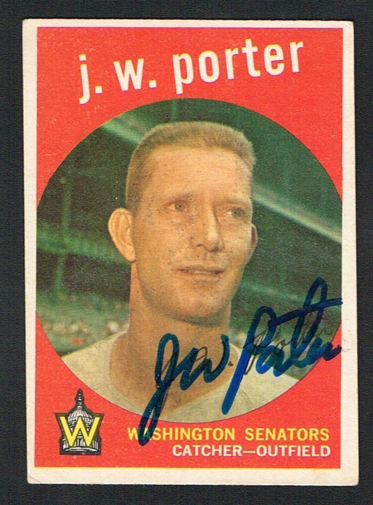 J.W. Porter #246 signed autograph auto 1959 Topps Baseball Trading Card