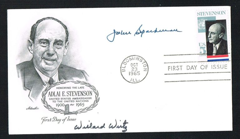 Willard Wirtz (d 2010) & John Sparkman (d 1985) signed autograph FDC Politicians