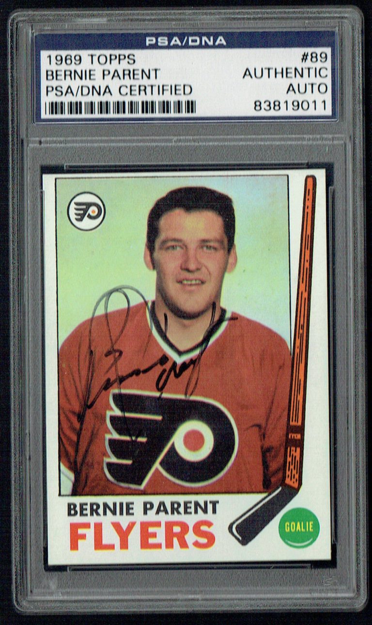 Bernie Parent #89 signed autograph auto 1969 Topps Hockey Card PSA Slabbed
