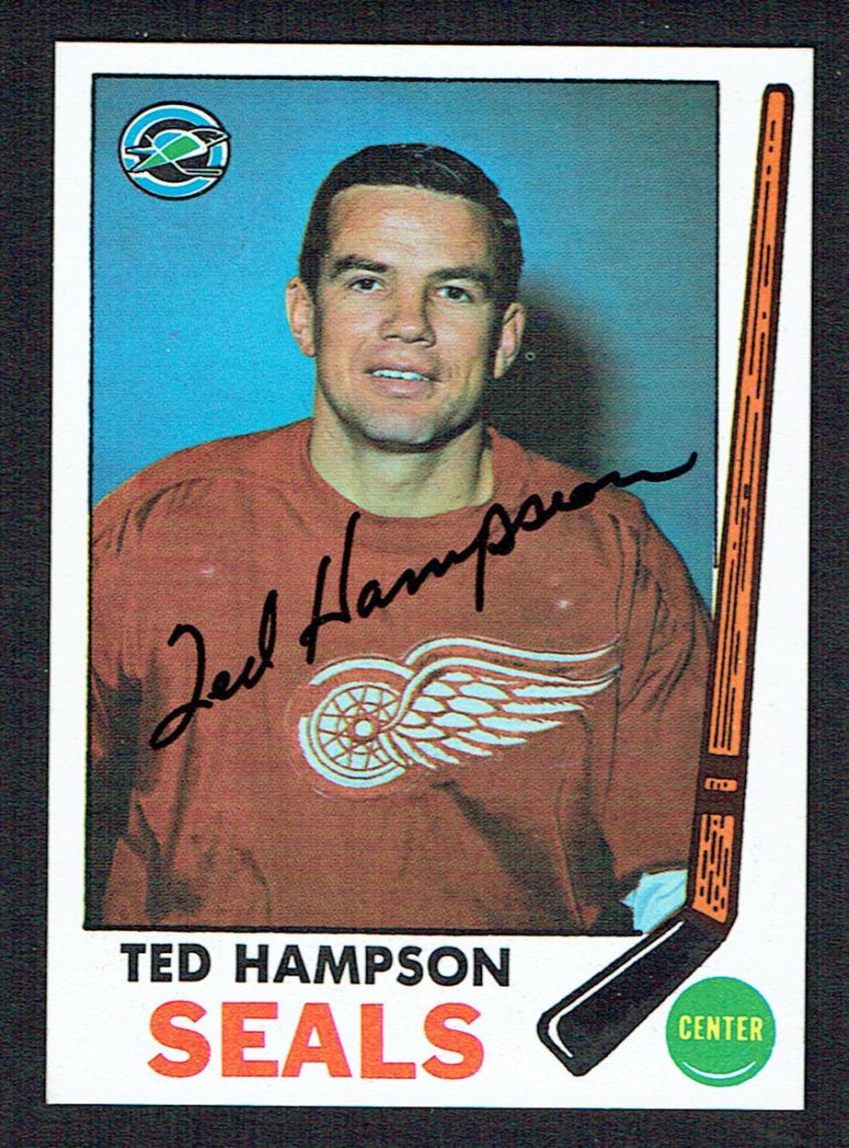 Ted Hampson #86 signed autograph auto 1969 Topps Hockey Trading Card