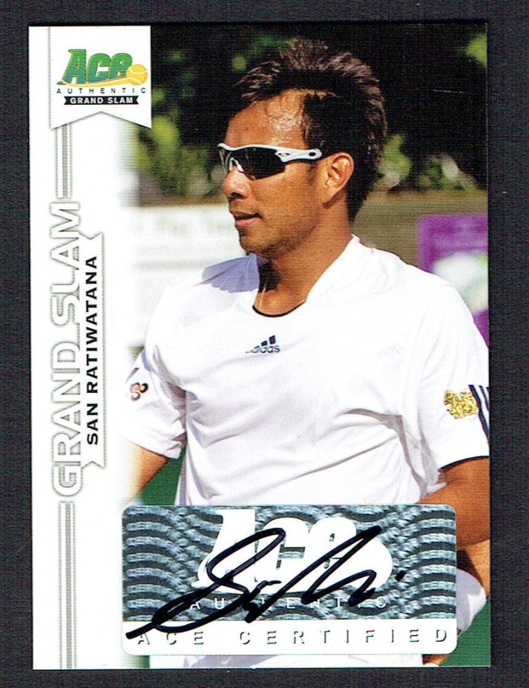 San Ratiwatana BA-SR1 signed autograph auto 2013 Ace Authentic Grand Slam Tennis