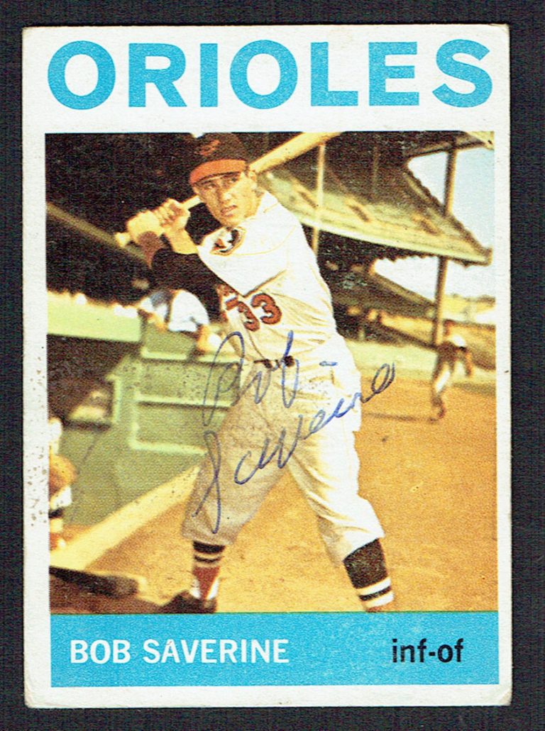 Bob Saverine #221 signed autograph auto 1964 Topps Baseball Trading Card