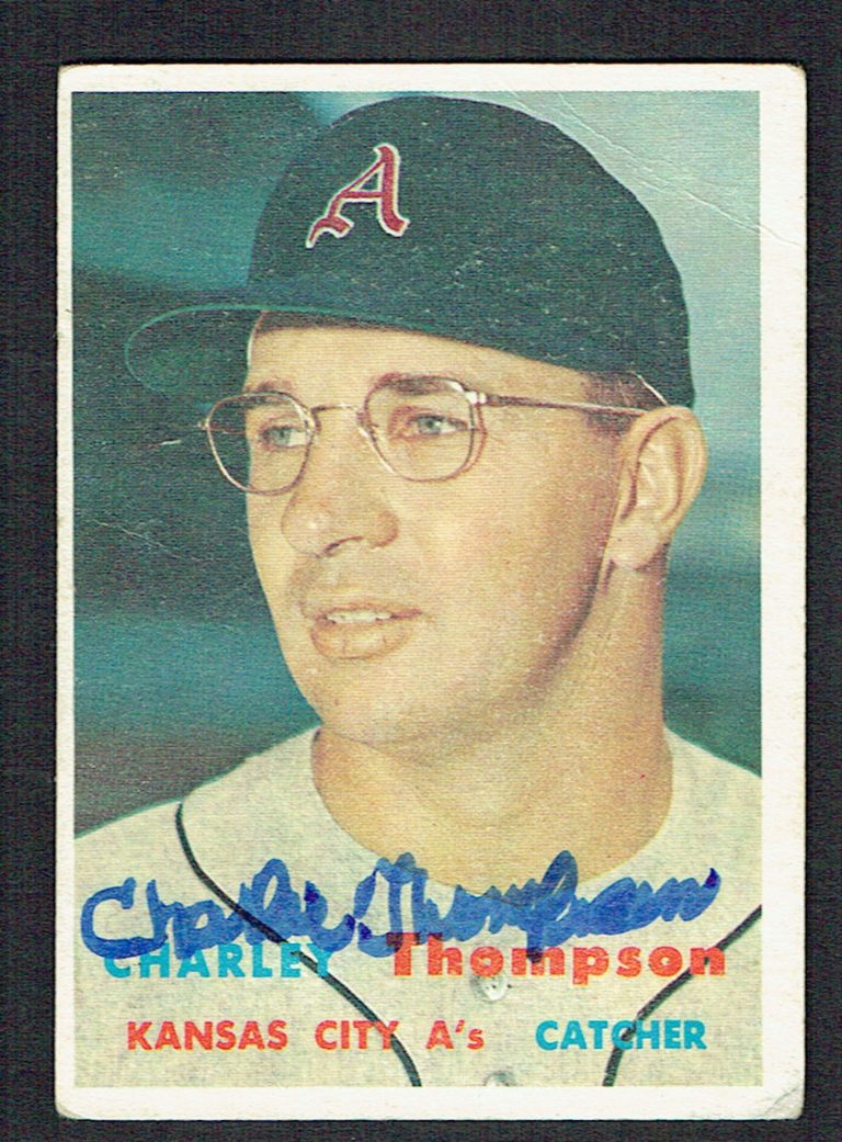 Charley Thompson #142 signed autograph auto 1957 Topps Baseball Trading Card