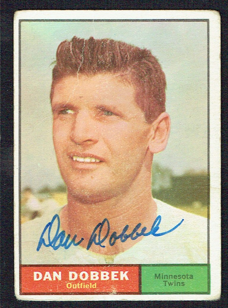 Dan Dobbek #108 signed autograph auto 1961 Topps Baseball Trading Card