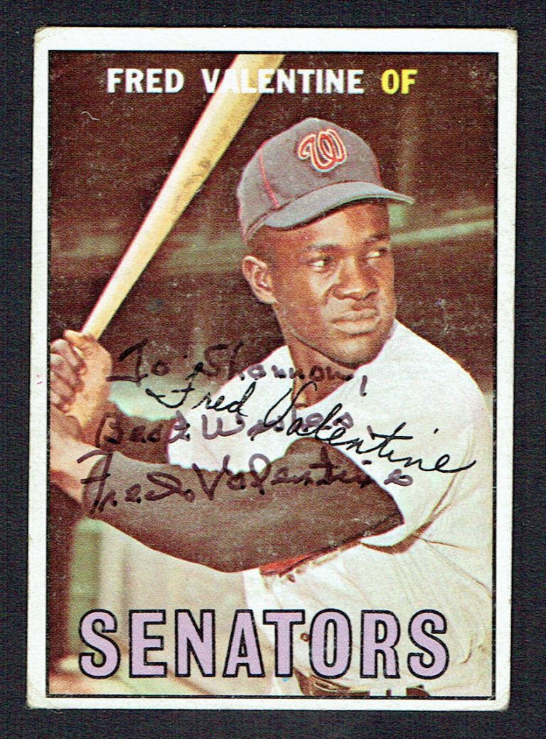 Fred Valentine #64 signed autograph auto 1967 Topps Baseball Trading Card