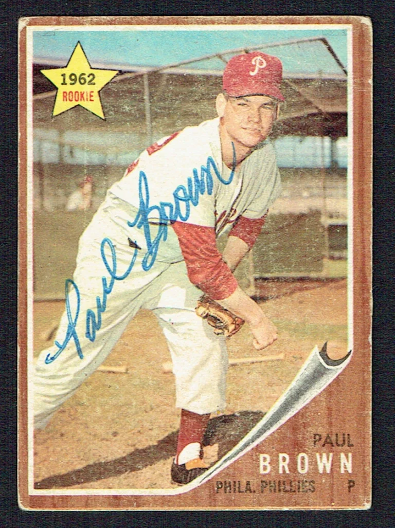 Paul Brown #181 signed autograph auto 1962 Topps Baseball Trading Card