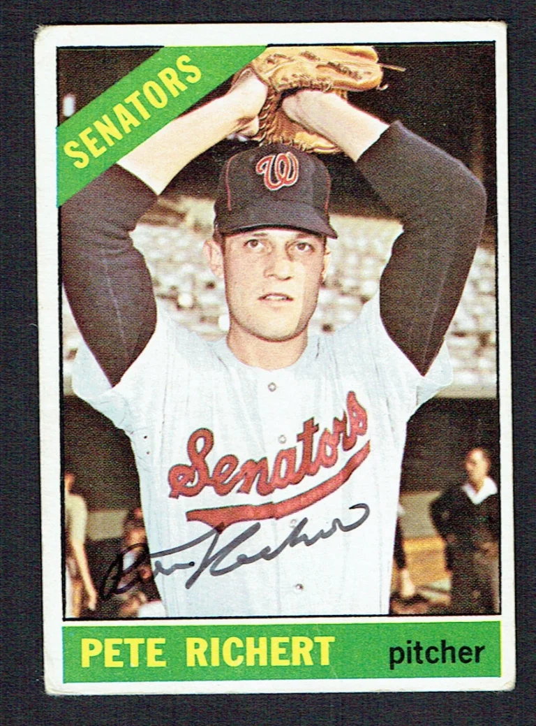 Pete Richert #95 signed autograph auto 1966 Topps Baseball Trading Card