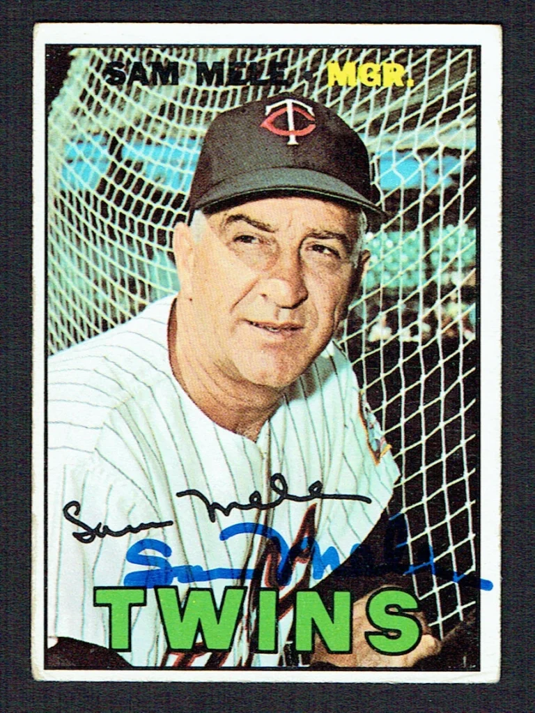 Sam Mele #418 signed autograph auto 1967 Topps Baseball Trading Card