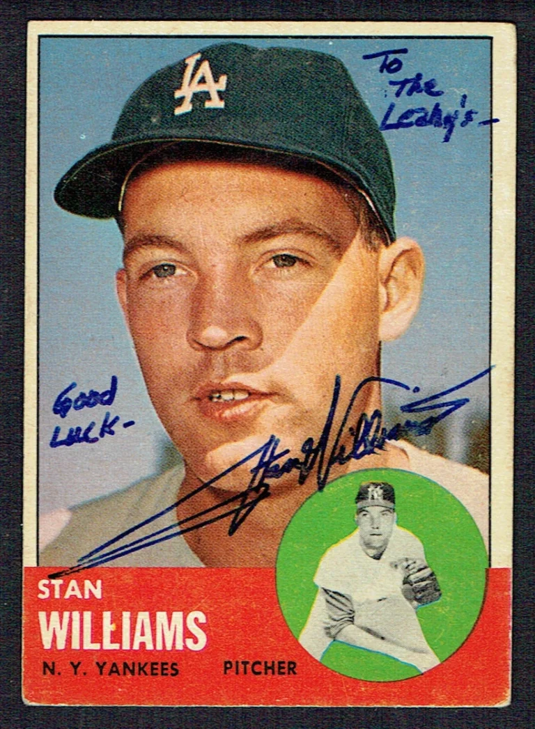 Stan Williams #42 signed autograph auto 1963 Topps Baseball Trading Card