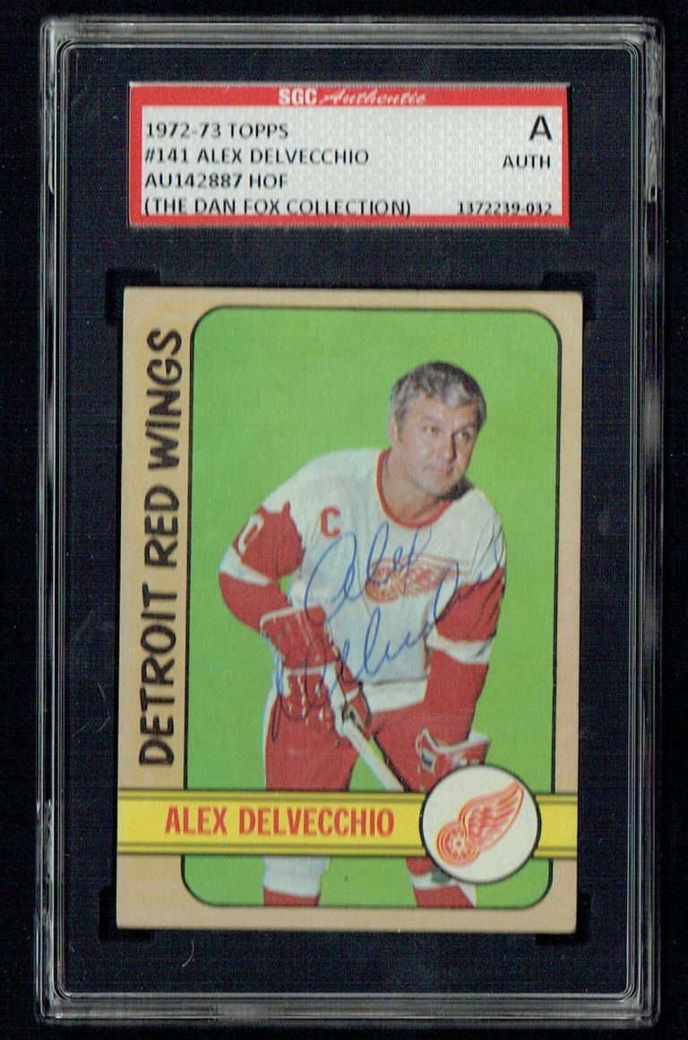 Alex Delvecchio signed autograph auto 1972-73 Topps Hockey Card SGC Authentic