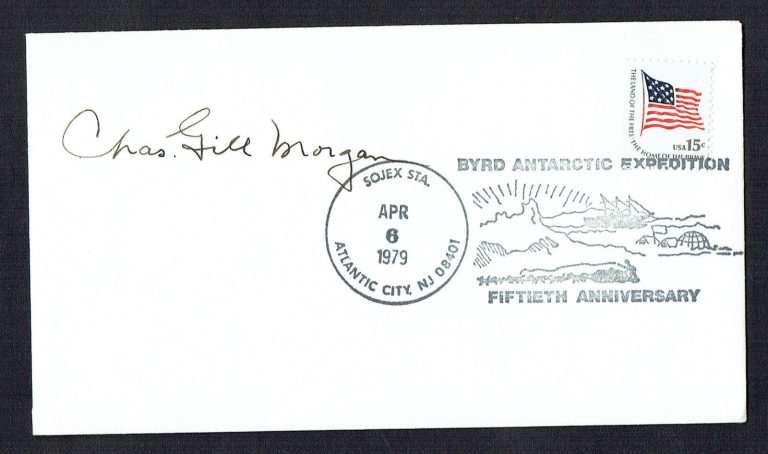 Charles Gill Morgan signed autograph Cover Member Byrd's Antarctic Expedition