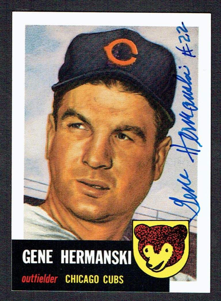 Gene Hermanski (d 2010) #179 signed autograph auto 1991 Topps 1953 Archives Card