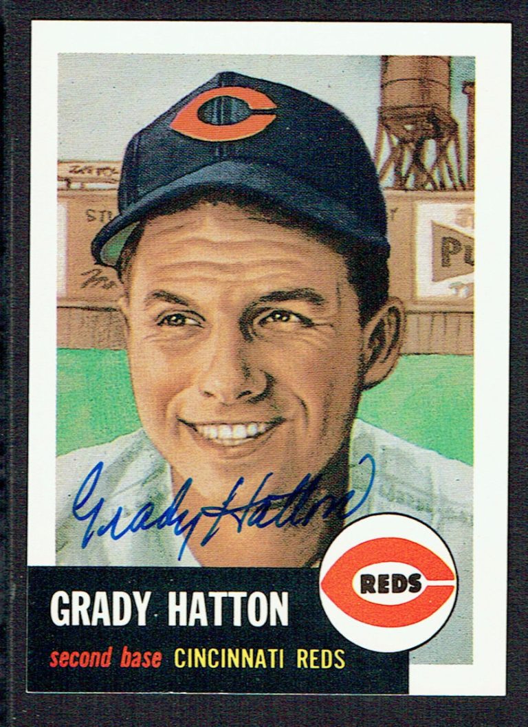 Grady Hatton (d. 2013) #45 signed autograph auto 1991 Topps 1953 Archives Card