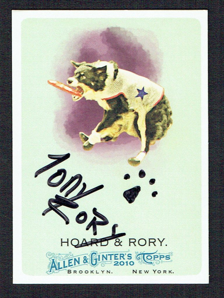 Tony Hoard and Rory #193 signed autograph auto 2010 Topps Allen & Ginter's Card