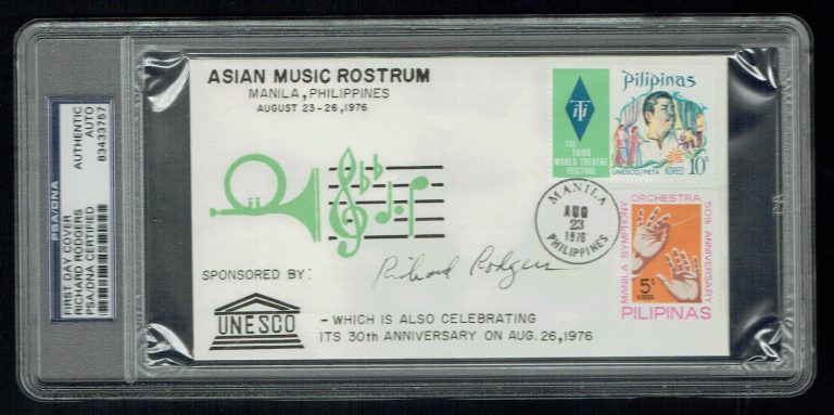 Richard Rodgers signed autograph auto FDC First Day Cover PSA/DNA Slabbed