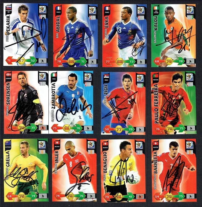 21 different signed autographed 2010 Panini FIFA World Cup Soccer Cards
