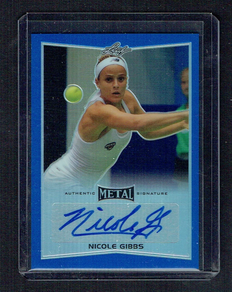 Nicole Gibbs BA-NGI signed autograph auto 2016 Leaf Metal Tennis Card Blue 11/50