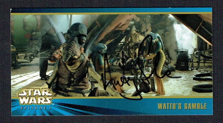Andy Secombe signed autograph Topps Widevision Star Wars Card Voice Actor Watto