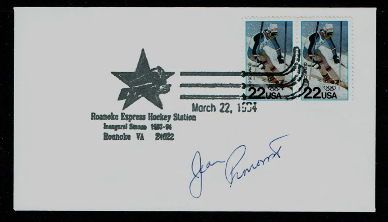 Jean Pronovost signed autograph Postal Cover Right Wing Pittsburgh Penguins