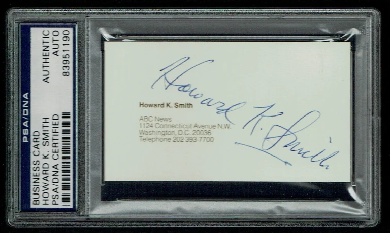 Howard K. Smith (d 2002) signed autograph Business Card ABC News Anchorman PSA