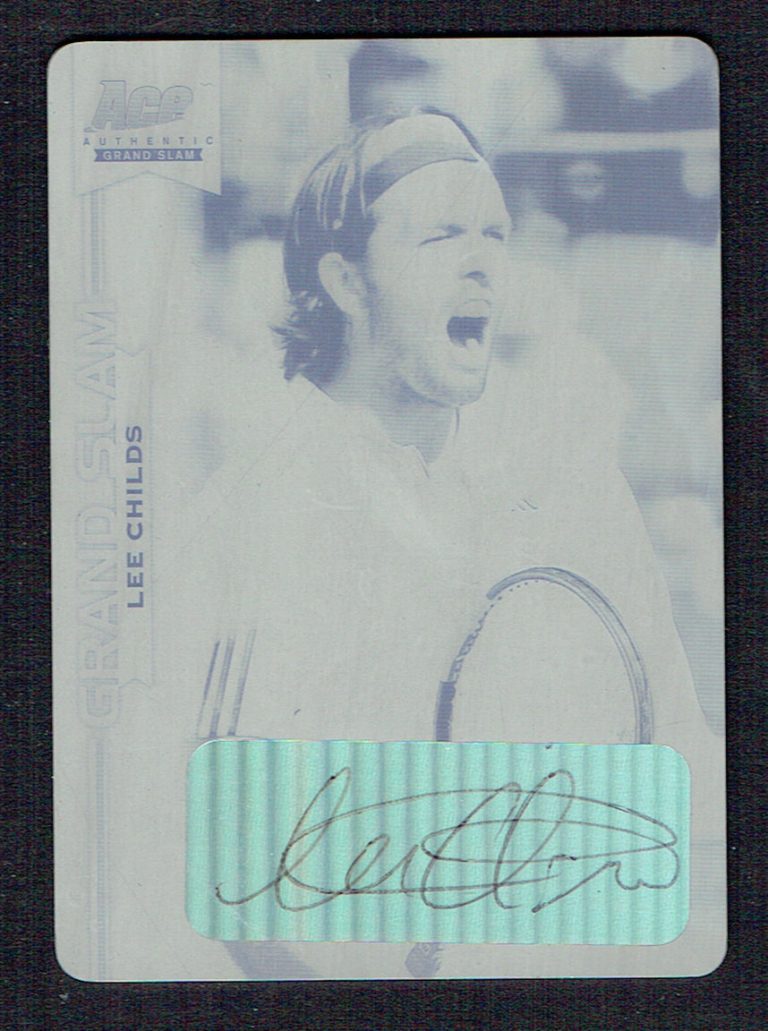 Lee Childs signed autograph 2013 Ace Authentic Grand Slam Tennis Black Plate 1/1