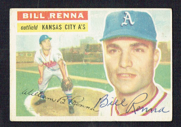 Bill Renna #82 signed autograph auto 1956 Topps Baseball Trading Card