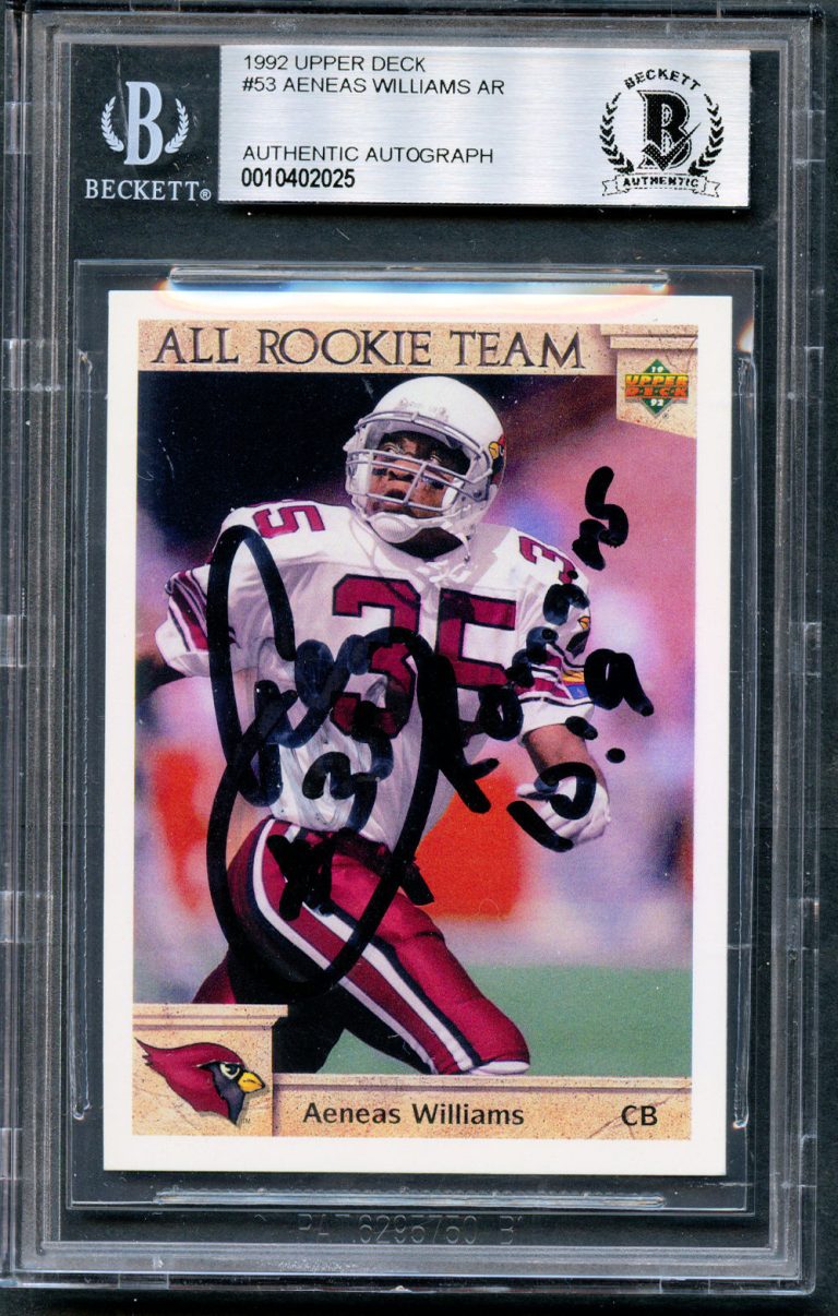 Aeneas Williams #53 signed autograph auto 1992 Upper Deck Football Card BAS Slab