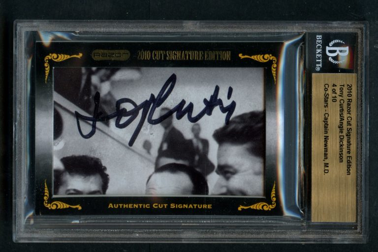 Tony Curtis & Angie Dickinson signed autograph 2010 Razor Cut Signature 4/10
