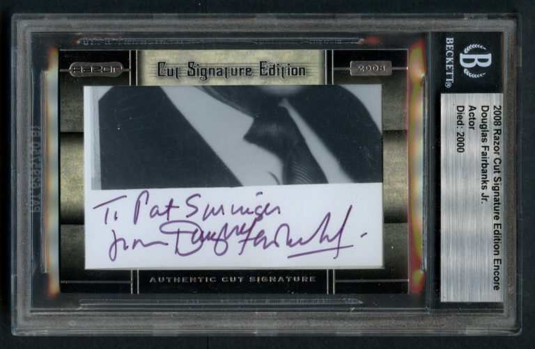 Douglas Fairbanks Jr d 2000 Actor signed autograph auto 2008 Razor Cut Signature