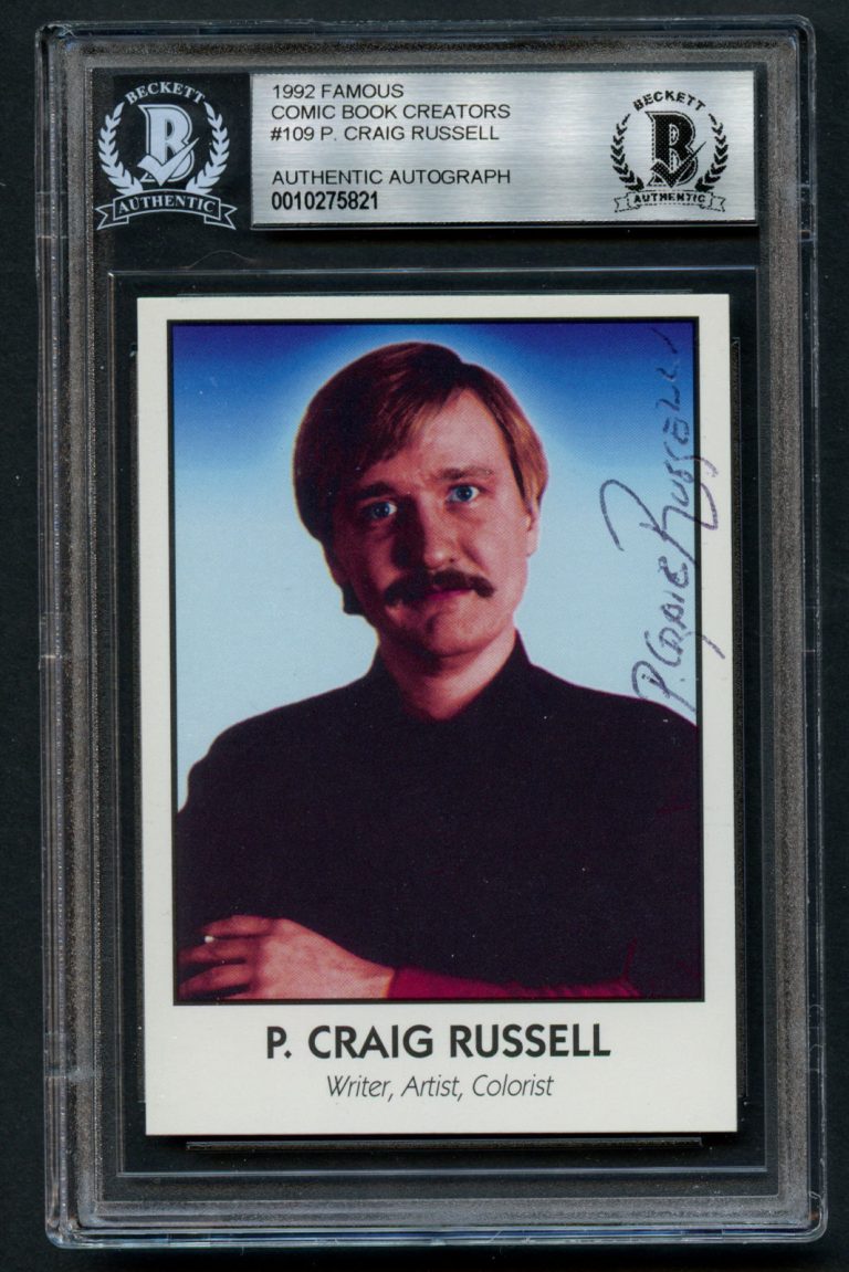 P. Craig Russell #109 signed autograph 1992 Famous Comic Book Creators Card BAS