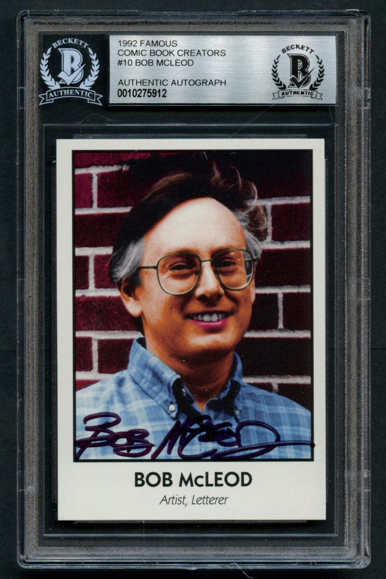 Bob McLeod #10 signed autograph auto 1992 Famous Comic Book Creators BAS Slabbed