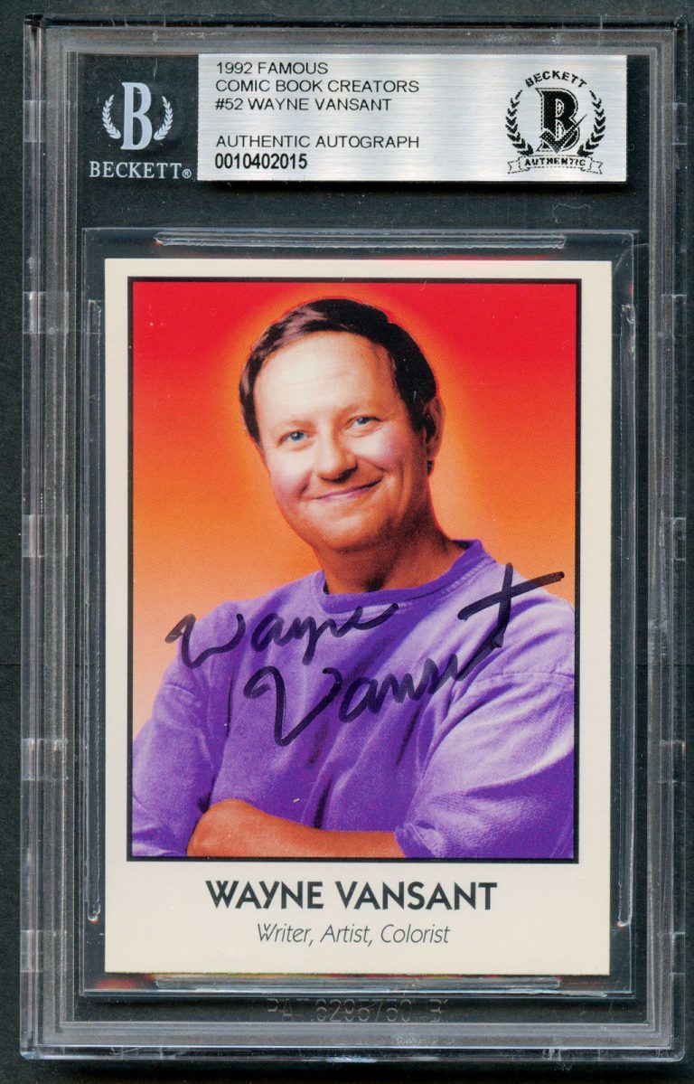 Wayne Vansant #52 signed autograph auto 1992 Famous Comic Book Creators Card BAS