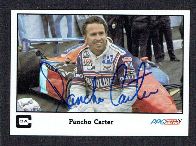Pancho Carter #9 signed autograph auto 1986 A&S Racing PPG Indy Trading Card