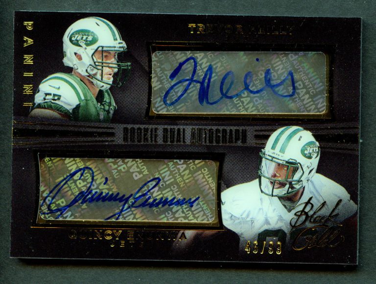 Trevor Reilly & Quincy Enunwa #109 signed auto 2014 Panini Black Gold 46/99