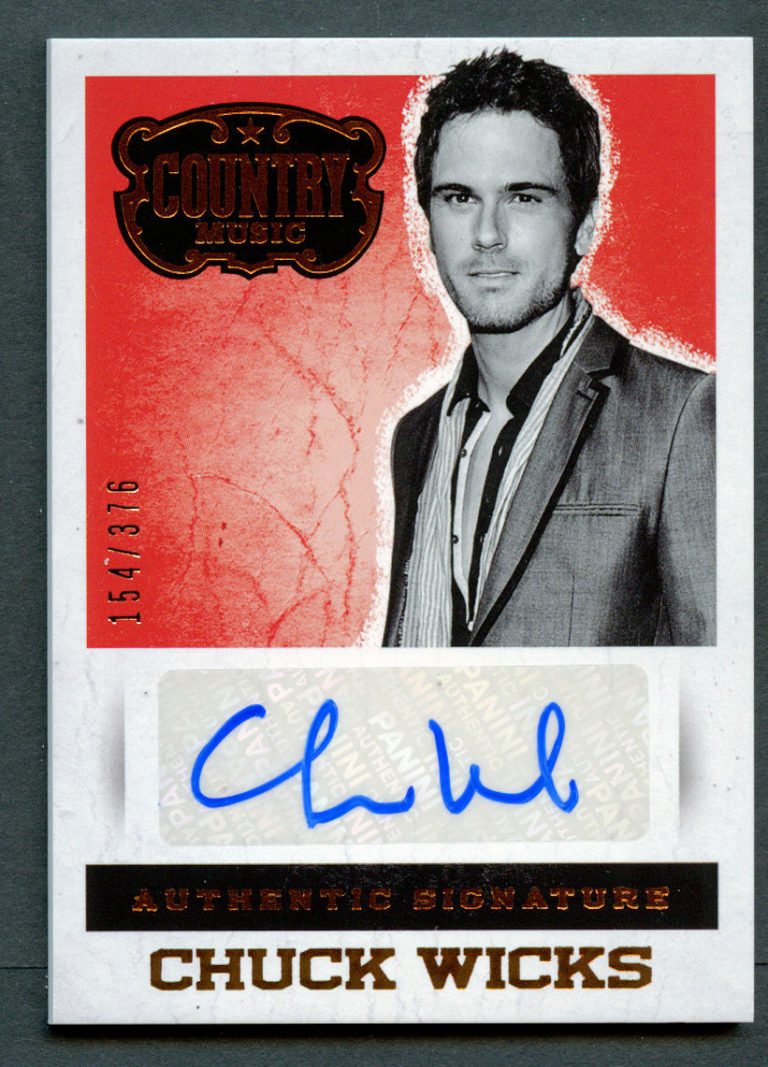 Chuck Wicks #S-CW signed autograph auto 2014 Panini Country Music Card 154/376