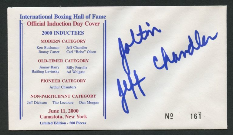 Joltin Jeff Chandler signed autograph Boxing Hall of Fame Postal Cover PC002