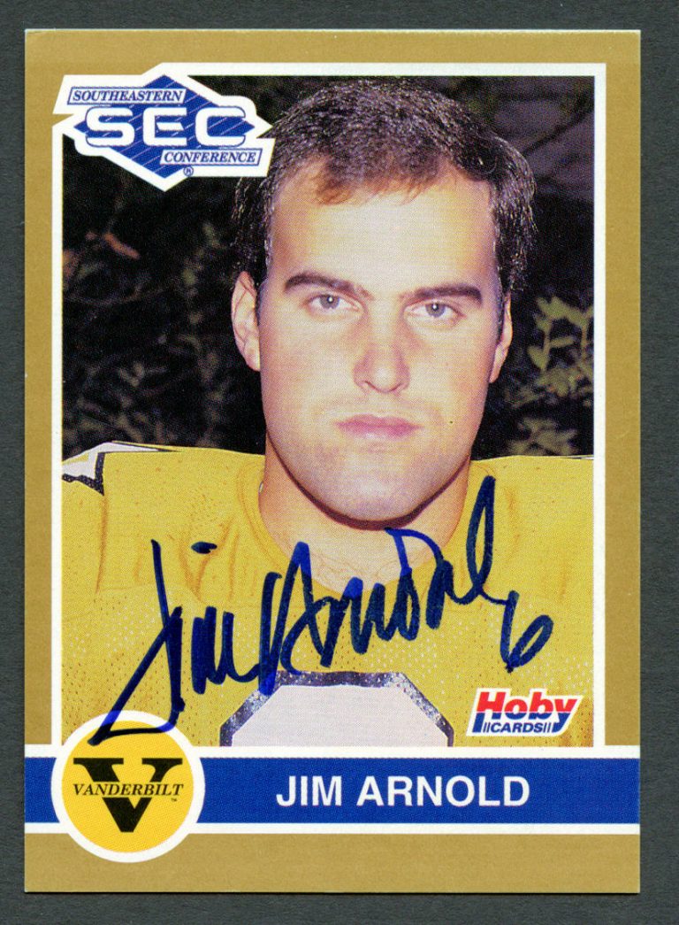 Jim Arnold #344 signed autograph auto 1991 HOBY SEC Vanderbilt Football Card