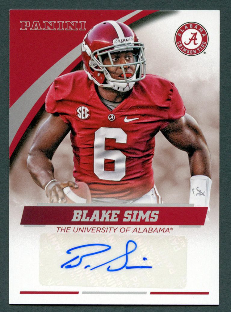 Blake Sims #BS-AL signed autograph auto 2015 Panini Alabama Team Collection Card