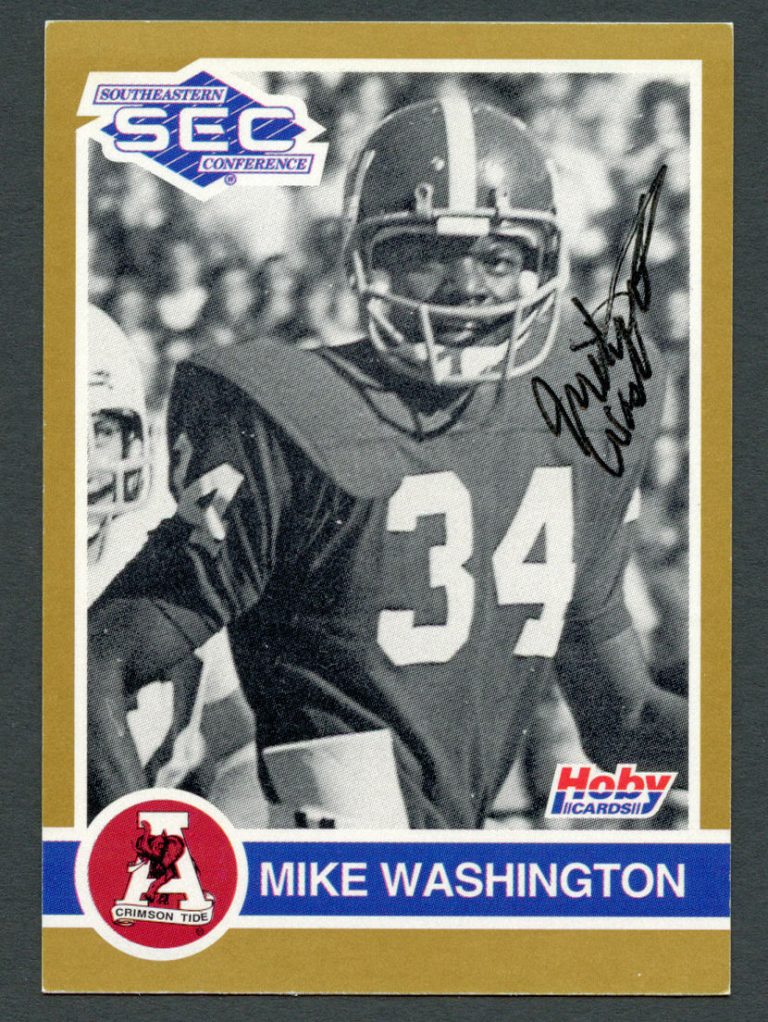 Mike Washington #12 signed autograph auto 1991 HOBY Alabama Football Card