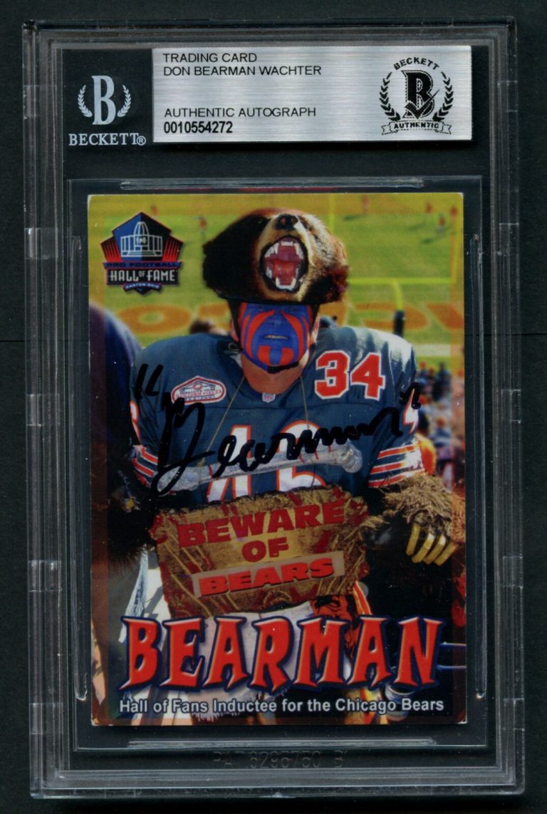 Don Bearman Wachter signed autograph auto Bears Trading Card BAS Slabbed