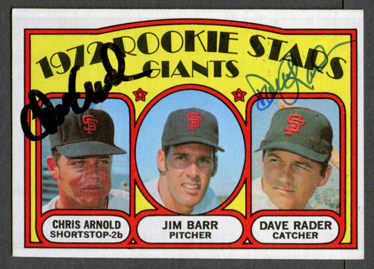 Chris Arnold & Dave Rader #232 signed autograph auto 1972 Topps Baseball Card