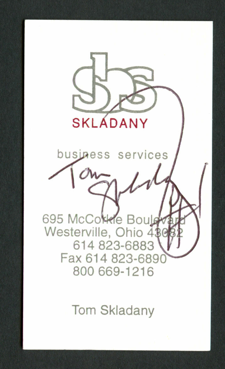 Tom Skladany signed autograph SBS Business Services Business Card BC216