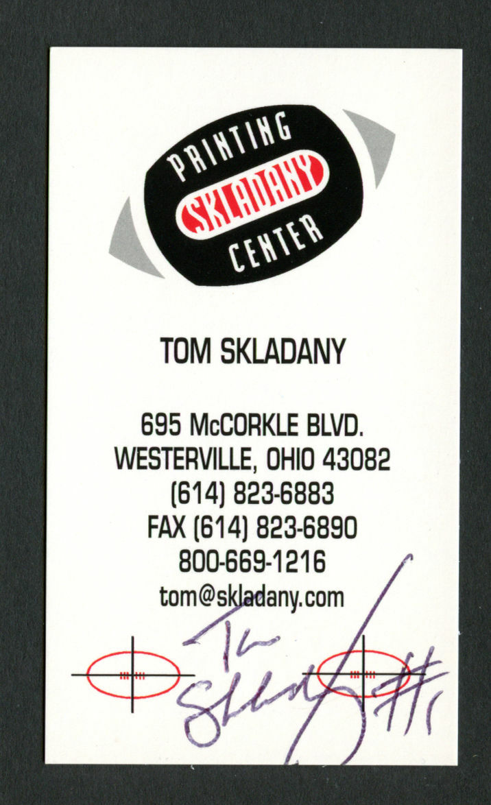 Tom Skladany signed autograph auto Printing Center Business Card BC215