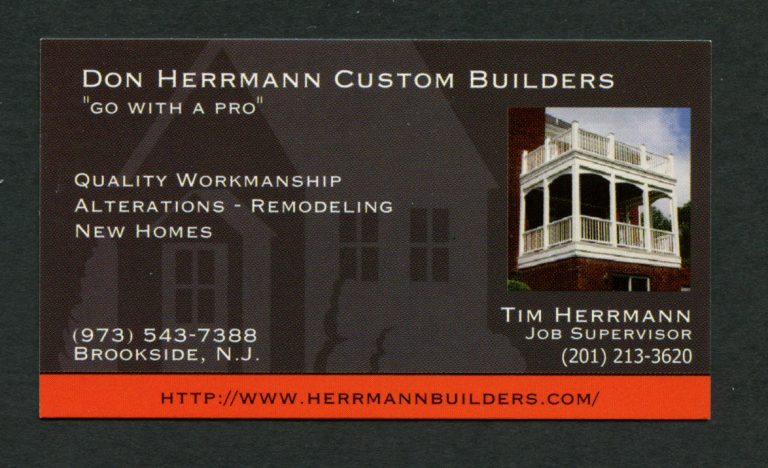 Don Herrmann signed autograph auto Custom Builders Business Card BC231
