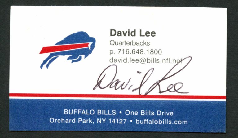 David Lee signed autograph Buffalo Bills Quaterbacks Coach Business Card BC145
