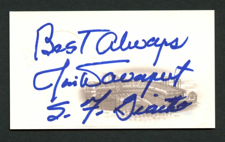 Jim Davenport signed autograph San Francisco Special Asst. Business Card BC351