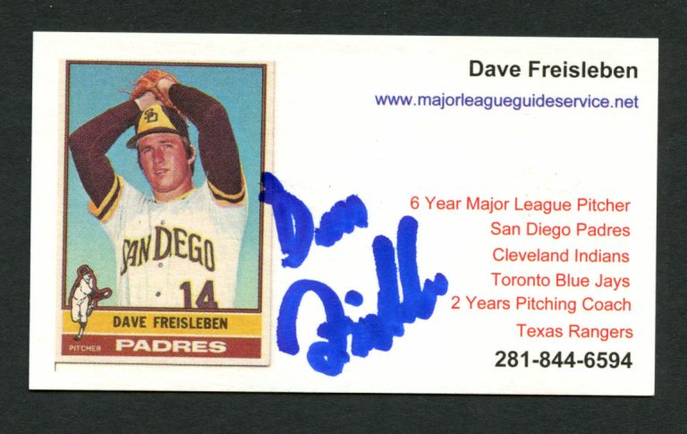 Dave Freisleben signed autograph auto Major League Pitcher Business Card BC338