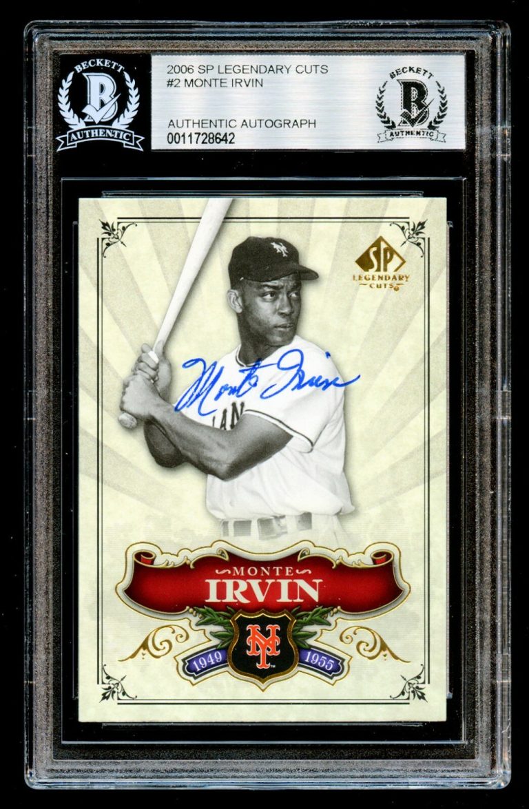Monte Irvin #2 signed autograph 2006 Upper Deck SP Legendary Cuts Card BAS Slab