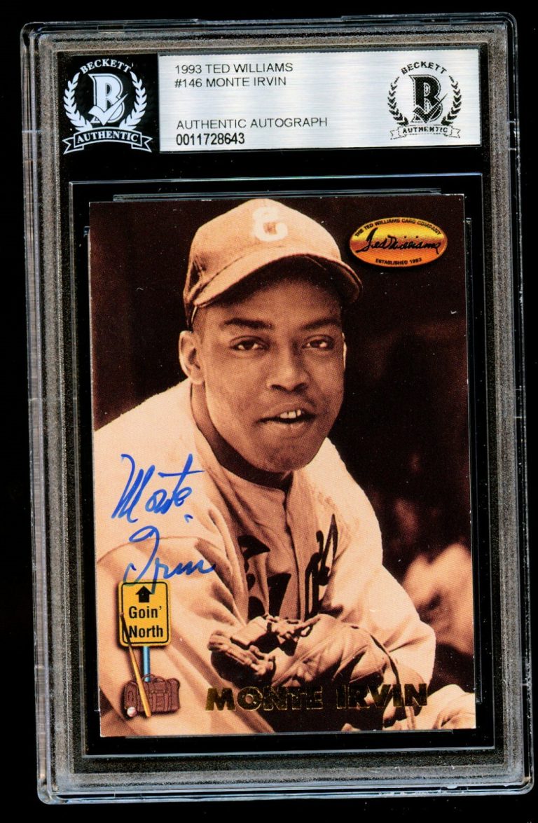 Monte Irvin #146 signed autograph 1993 Ted Williams Baseball Card BAS Slabbed