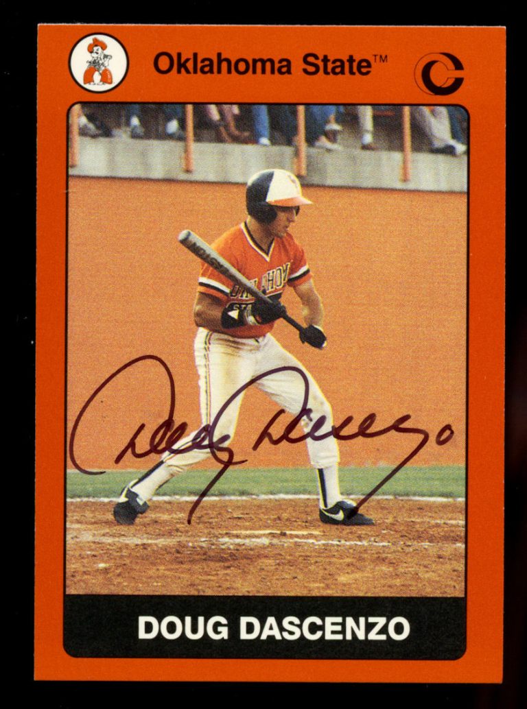 Doug Dascenzo 70 signed autograph 1991 Oklahoma State Collegiate Collection Card